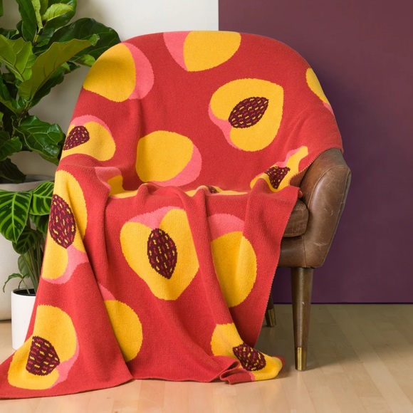Colorful Peach Throw Blanket - Picture 2 of 5